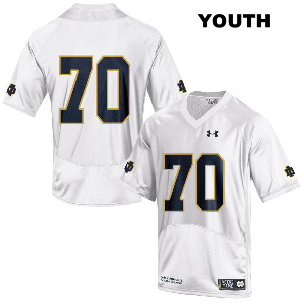 Youth NCAA Notre Dame Fighting Irish #70 Luke Jones Stitched College Under Armour Authentic White No Name Football Jersey FG10G33EF